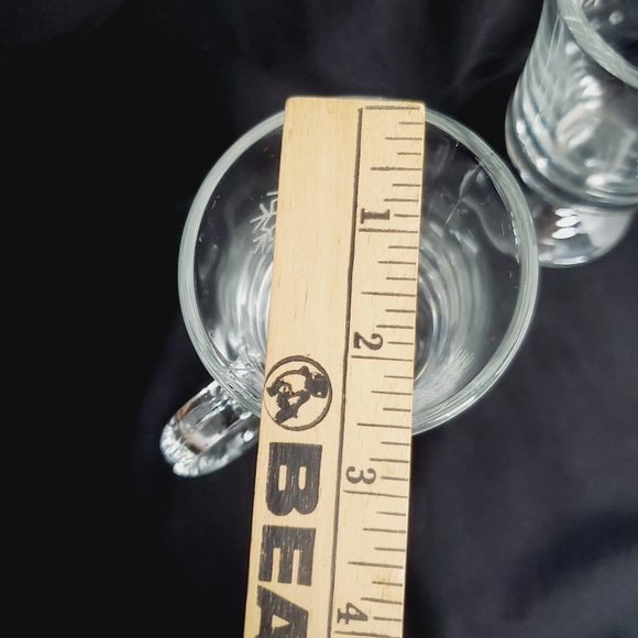 Libbey Vintage Snowflake Holiday Footed Clear Glass Cups Mugs Set of 2 - Picture 3 of 5